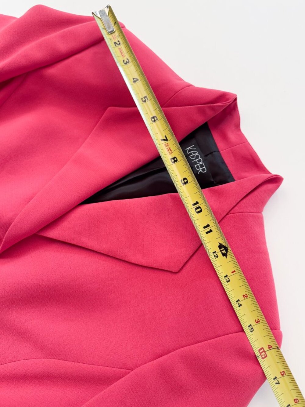 Hot Pink Ruched Portrait Collar Blazer Sz 12 Vintage Corpcore Elle Woods Barbie - Picture 10 of 14